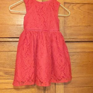Deep Red Lace Toddler Dress 3T